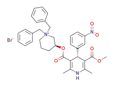 (S)-1,1-Dibenzyl-3-[(R)-5-methoxycarbonyl-2,6-dimethyl-4-(3-nitro-phenyl)-1,4-dihydro-pyridine-3-carbonyloxy]-piperidinium; bromide